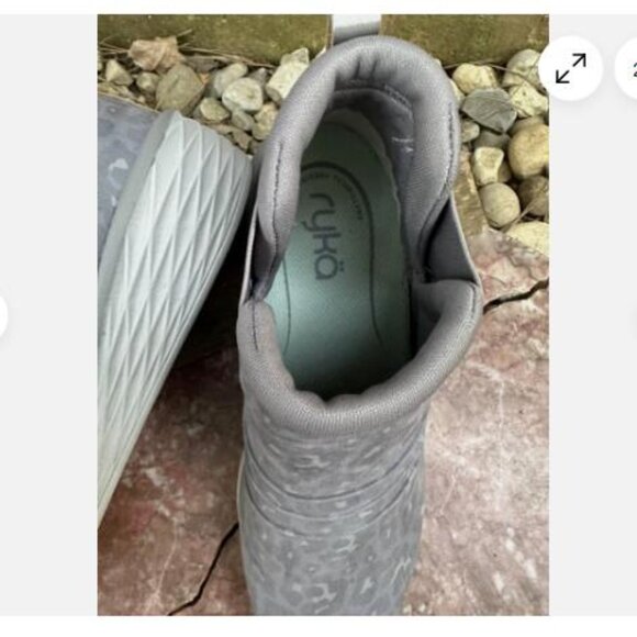 Ryka WOMANS Sz 8 Water Repellent Wedge Ankle Boots Niah Animal Gray - Picture 4 of 6